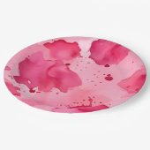 Abstrakt Rosa auf Rosa Pappteller (Schrägansicht)