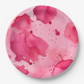 Abstrakt Rosa auf Rosa Pappteller (Vorderseite)