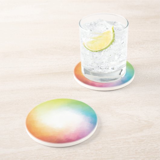 Abstrakt rosa, blau-gelb-gelb-gelb getränkeuntersetzer (Seite)