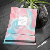 Abstrakt rosa/blau-ID797, flüssige Farbe Quadratische Visitenkarte