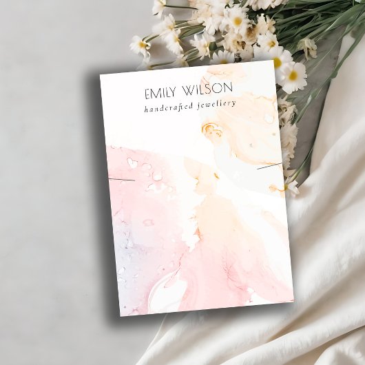 Abstrakt rosa blaue Aquarellfarben-Netzklammer-Anz Visitenkarte