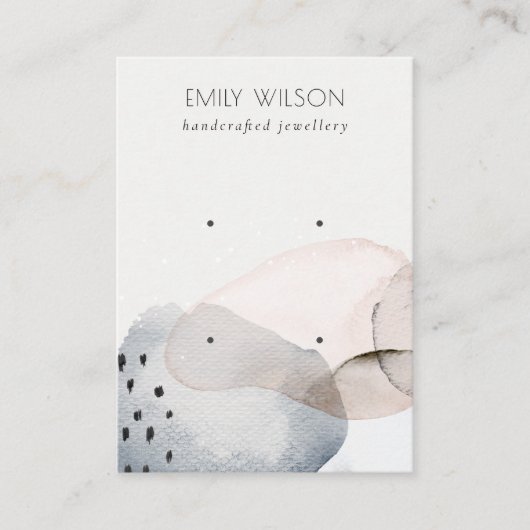 Abstrakt rosa blaue Wasserfarbe 2 Ohrenanzeige Visitenkarte (Vorderseite)