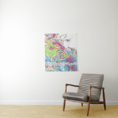 Abstrakt rosa, blaugrünes Reiki Symbol Cho Ku Rei Wandteppich (Beispiel)