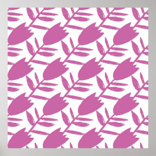 Abstrakt rosa Bluebell-Blume nahtlos auf Poster