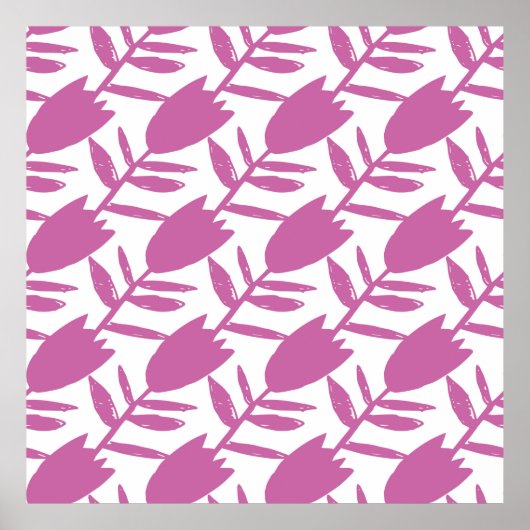 Abstrakt rosa Bluebell-Blume nahtlos auf Poster (Vorne)