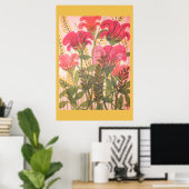 Abstrakt rosa, blumenfarbene Wasserfarbe Poster (Heimbüro)