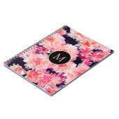 Abstrakt rosa Blumenmuster Notizblock (Linke Seite)