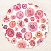 Abstrakt rosa Blumenmuster Untersetzer (Vorderseite)