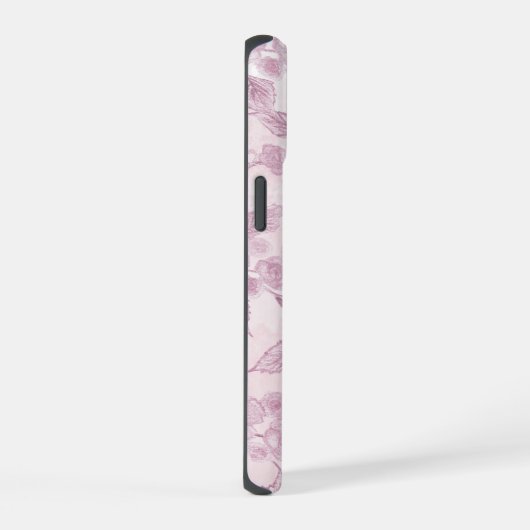 Abstrakt rosa Blüte iPhone 15 Hülle (Rechte Seite)