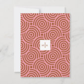 Abstrakt rosa braun, Vintag Mitteilungskarte (Rückseite)