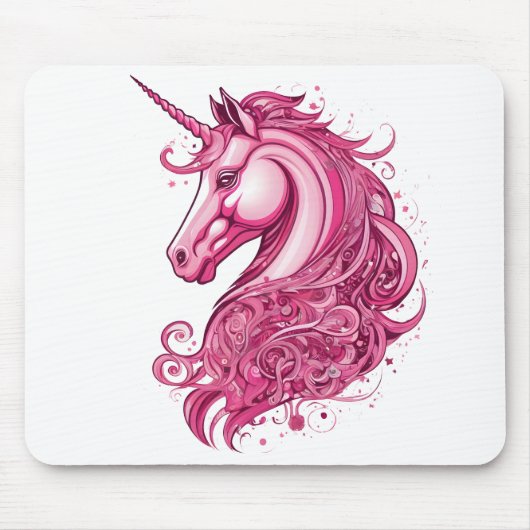 Abstrakt-rosa Einhorn Mousepad (Vorne)