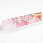 Abstrakt rosa Farbe elegant Namensplakette