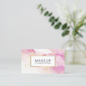 Abstrakt rosa Farbe mit Imitaten Goldstaub Visitenkarte (Stehend Vorderseite)