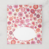 Abstrakt rosa Farbflora Muster Platzkarte (Außenseite Aufgefaltet)