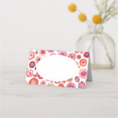 Abstrakt rosa Farbflora Muster Platzkarte (Vorderseite)