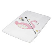 Abstrakt rosa Flamingo | Funny Flamingo Lovers Badematte (Schrägansicht)