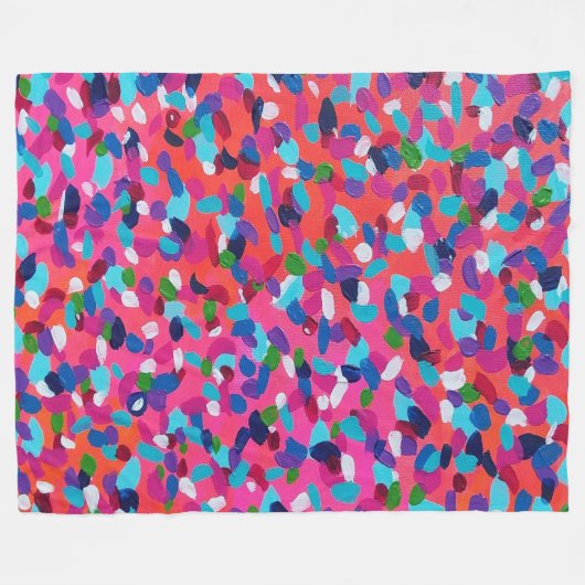 Abstrakt rosa fleecedecke (Vorderseite (Horizontal))