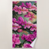 Abstrakt rosa Floral Strandtuch (Vorderseite)