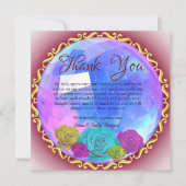 Abstrakt-rosa-floraler Kristallfest Dankeskarte (Vorderseite)