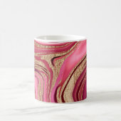 Abstrakt rosa Flüssig-Marmor mit Glitzer Kaffeetasse (Mittel)