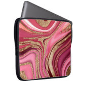Abstrakt rosa Flüssig-Marmor mit Glitzer Laptopschutzhülle (Vorne Rechts)