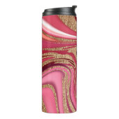 Abstrakt rosa Flüssig-Marmor mit Glitzer Thermosbecher (Nach links gedreht)