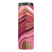 Abstrakt rosa Flüssig-Marmor mit Glitzer Thermosbecher (Rückseite)