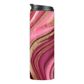 Abstrakt rosa Flüssig-Marmor mit Glitzer Thermosbecher (Nach rechts gedreht)