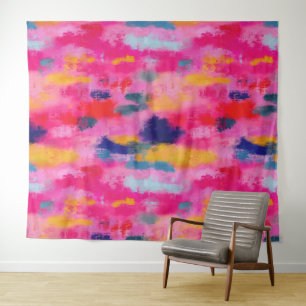 Abstrakt rosa, fröhlich und lebendig wandteppich
