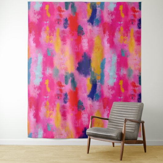 Abstrakt rosa, fröhlich und lebendig wandteppich (Beispiel)