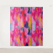Abstrakt rosa, fröhlich und lebendig wandteppich (Vorderseite)