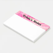 Abstrakt rosa gelbe Lüstern und Glühwürmchen Post-it Klebezettel (angewinkelt)