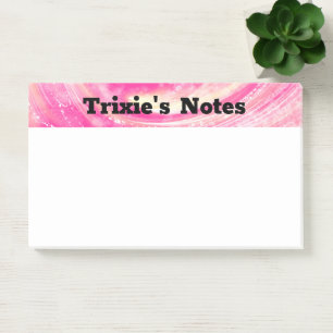 Abstrakt rosa gelbe Lüstern und Glühwürmchen Post-it Klebezettel