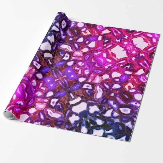 Abstrakt rosa Geodmuster Geschenkpapier (Ungerollt)