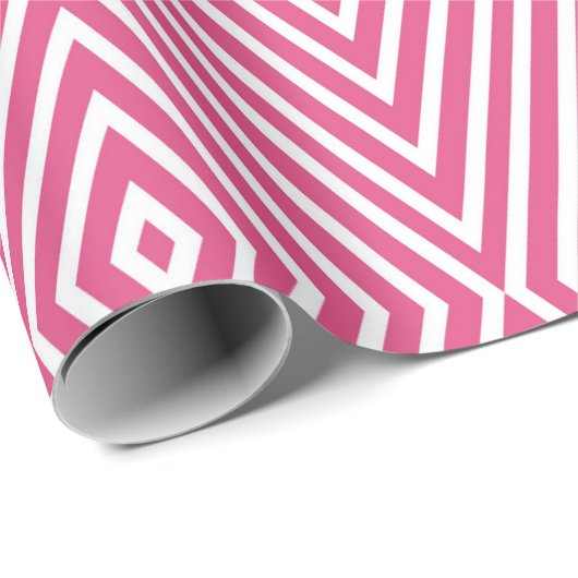 Abstrakt rosa geometrische Waves Geschenkpapier (Rolleneckpunkt)