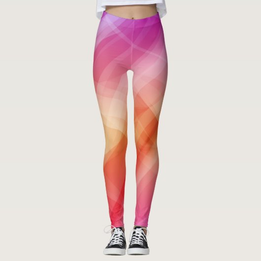 Abstrakt rosa geometrischer Hintergrund Leggings (Vorderseite)