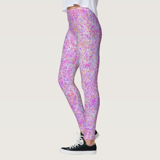 Abstrakt rosa geometrisches Muster - Farbton Leggings (Links)