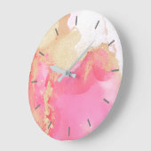 Abstrakt rosa Gold ohne Zahlen Große Uhr (Winkel)