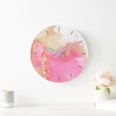 Abstrakt rosa Gold ohne Zahlen Große Uhr (Zuhause)