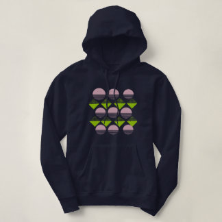 Abstrakt rosa grüne Bilder von Diamanten und Kreis Hoodie