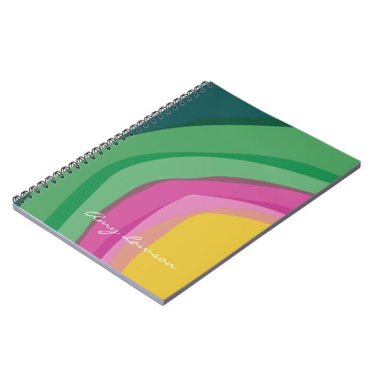 Abstrakt rosa grüne Farbe Notizblock (Linke Seite)