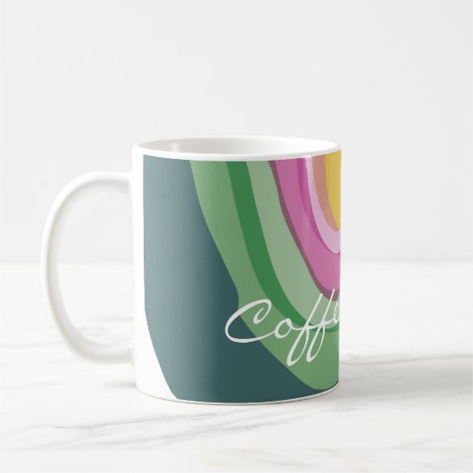 Abstrakt rosa grüne Wasserfarbe Kaffeetasse (Links)