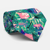Abstrakt rosa grünes Muster Stilvolles modernes Ge Krawatte (Gerollt)