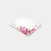 Abstrakt rosa Hibiskus 4x3 Post-it Klebezettel (angewinkelt)