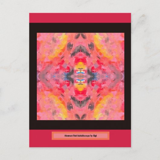 Abstrakt Rosa Kaleidoskop Postkarte (Vorderseite)