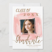 Abstrakt-rosa-Klasse 2025 Foto-Graduierungspartei Einladung (Vorderseite)