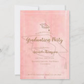 Abstrakt-rosa-Klasse 2025 Foto-Graduierungspartei Einladung (Rückseite)