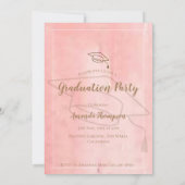 Abstrakt-rosa-Klasse des Abschlusses 2025 Foto Einladung (Rückseite)