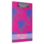 Abstrakt-rosa-kubanischer Individuelle Name-Zwisch Klemmbrett (Rechts)