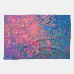 Abstrakt, rosa, Lila & blau, Alkoholtink Geschirrtuch